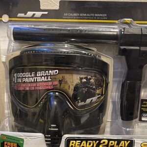 Men’s Black Paintball Goggle and Marker Set